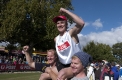 You beauty: Stawell Gift winner Matthew Wiltshire is chaired around Central Park.