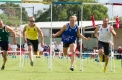 Isaac Dunmall (blue) takes out the Gift Hotel Arthur Postle 70m Handicap final.